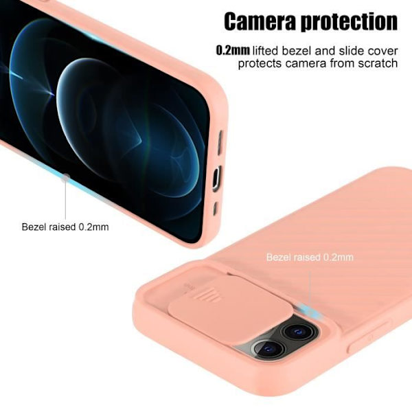 Fodral till Apple iPhone 12 PRO MAX Fodral i rosa Matt Fodral Fodral Silikon TPU och kameraskydd