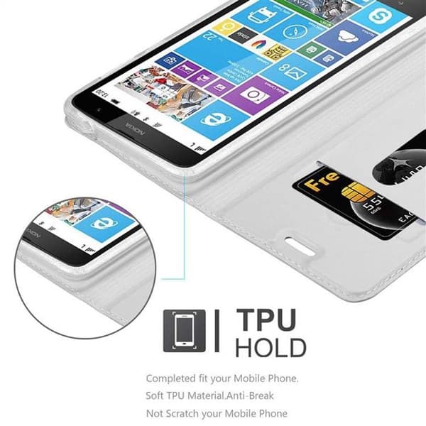 Flip-fodral för Nokia Lumia 1320 Plånbok i KLASSISK SILVER Stötsäker Grå