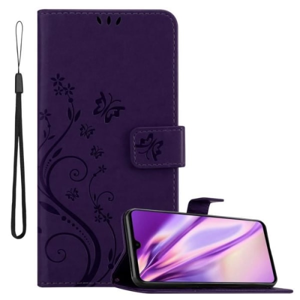 Fodral till Huawei MATE 20 - CADORABO - Blommönster - Imiterat läder - Stativfunktion - 3 kortplatser Lila