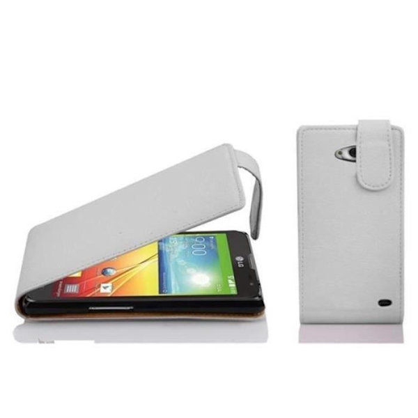Cadorabo Fodral LG L90 DESIGN FLIP Stil Fodral Fodral Fodral konstläder Struktur VIT ALABASTER