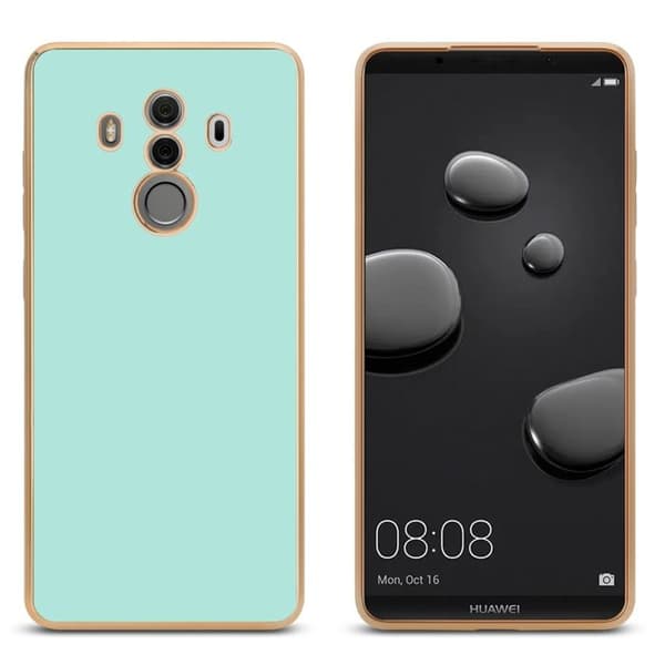Fodral för Huawei MATE 10 PRO Glansig Mintgrön - Guld med skydd för kamera Grön