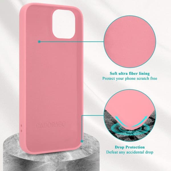 Skal för iPhone 14 PLUS Stötabsorberande i LIQUID PINK Ros