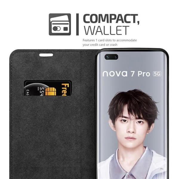 Etui för Huawei NOVA 7 PRO 5G Fodral i MÖRK BRUN brun
