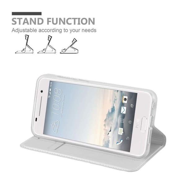 Flip-fodral för HTC ONE A9 Etui i KLASSISK SILVER Plånbok Stötsäker Grå