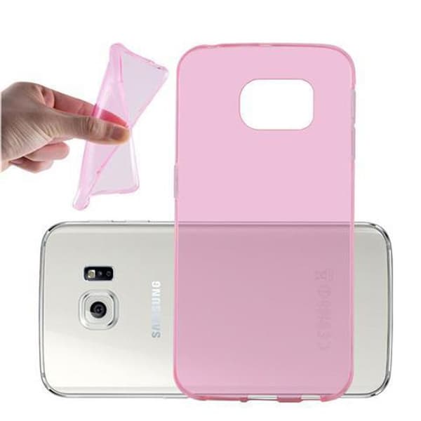 Transparent stötsäker silikonfodral för Samsung Galaxy S6 EDGE Ros