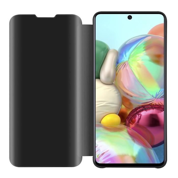Fodral till Samsung Galaxy A71 4G i SVART TOURMALINE Clear View Cadorabo Cover 360 graders spegelskydd Svart
