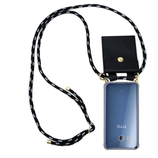 Fodral till HTC Ocean / U11 - CADORABO - Svart Silver - Silikon TPU - Dragsko - Avtagbar Svart silver