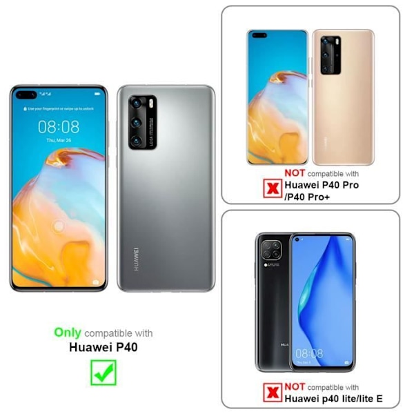 Etui för Huawei P40 - CADORABO - ROSA FLORAL - Syntetiskt läder - Ställfunktion - Platser för kort ROSENFLORTLAR
