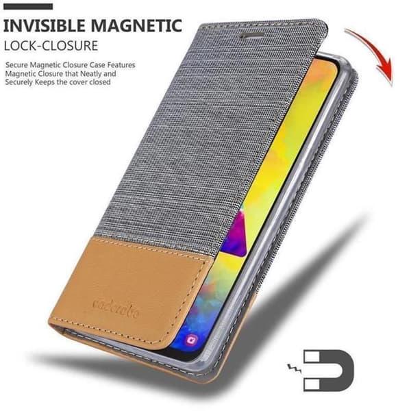Skyddsfodral för Samsung Galaxy M20 i LJUST GRÅ BRUN Stötskyddande Etui Grå