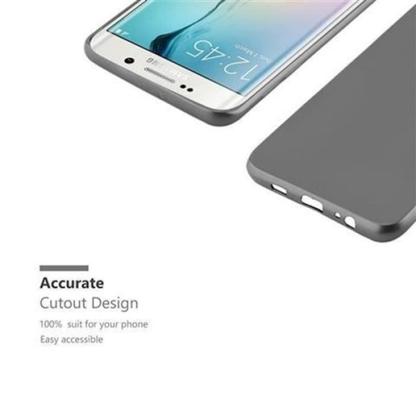 Samsung Galaxy S6 EDGE-fodral i METALLIC GREY från Cadorabo (METALLIC MATT Design) Ultratunt mjukt silikongel TPU-fodral
