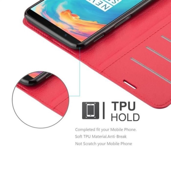 Cadorabo Fodral till OnePlus 5T i KÖRSBÄRSRÖTT