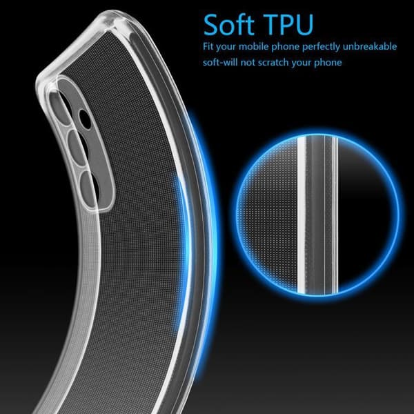 Transparent stötsäker silikonfodral för Samsung Galaxy M35 Vit