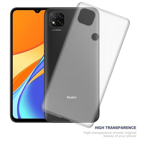 Transparent stötsäker silikonfodral för Xiaomi RedMi 9C Vit