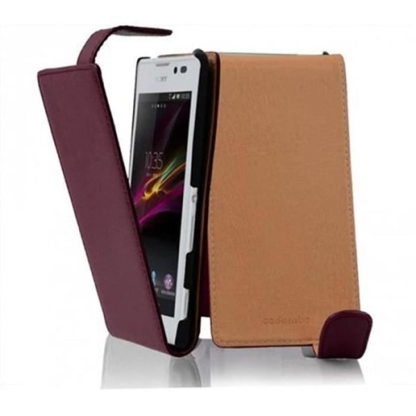 Cadorabo Sony Xperia C DESIGN FLIP Style Fodral Fodral i konstläder Struktur ORCHID LILA