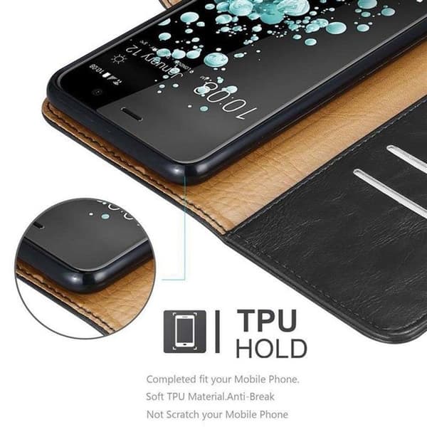 Skyddsfodral för HTC U PLAY i JET BLACK Svart