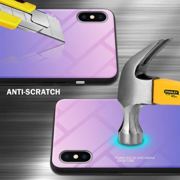 Fodral till Apple iPhone X / XS Skal i ROSA - BLÅT Fodral Skyddsskydd i två färger TPU ROSA - BLÅ