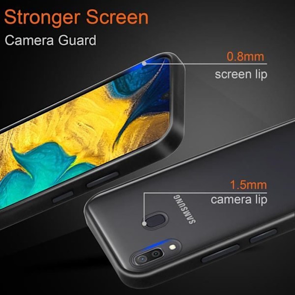Cadorabo Fodral för Samsung Galaxy A20 / A30 / M10s i MATT SVART Hybrid Silikon TPU skyddsskydd Svart mat
