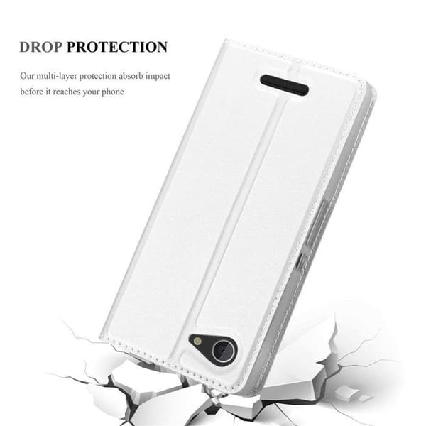 Flip-fodral för Sony Xperia E3 Etui i KLASSISK SILVER Plånbok Stötsäker Grå