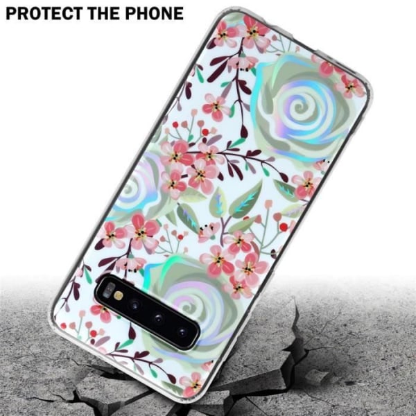 Skal till Samsung Galaxy S10 4G Fodral PEACH FLOWERS Fodral Fodral Silikon TPU Blommig plånbok