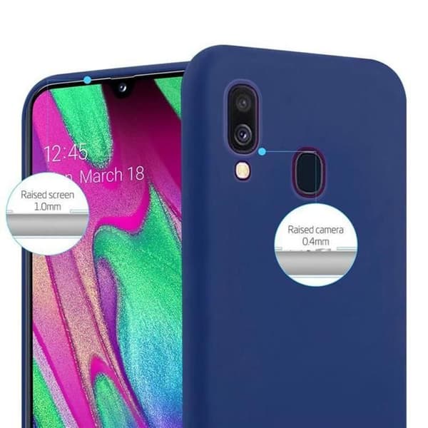 Skyddsfodral för Samsung Galaxy A40 CANDY MÖRKBLOMMA Stötsäker Silikon Blå