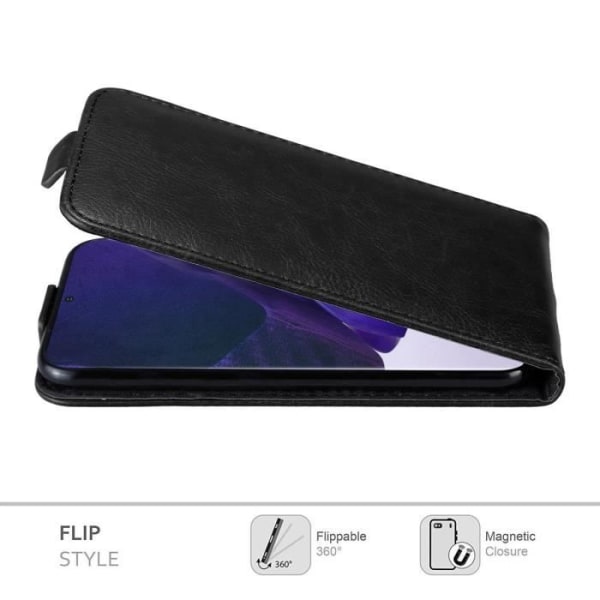 Coque - CADORABO - Samsung Galaxy NOTE 20 ULTRA - Svart Natt - Magnetisk Flip - Hållbart Skydd NATTSVART