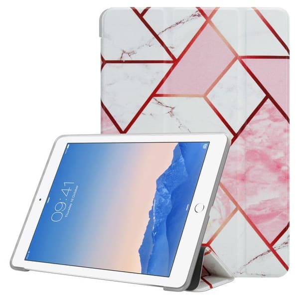 Fodral för iPad 2 / 3 / 4 Flip-skal i Rosa Marmor Skydd Vit
