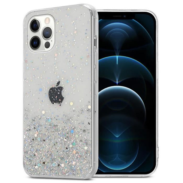 Fodral för Apple iPhone 12 PRO MAX Genomskinligt fodral med glitterfodral Skyddande silikon TPU Glitter paljetter