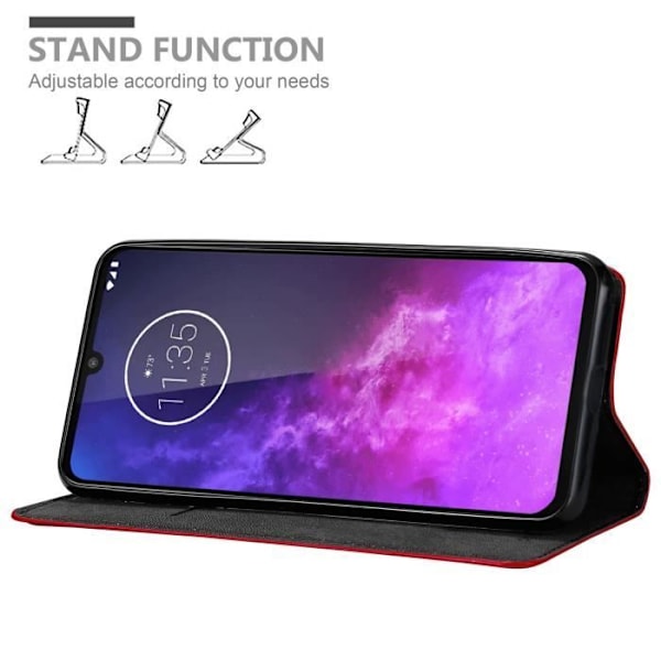 Fodral - CADORABO - ONE PRO / ONE ZOOM - Apple Red - Magnetisk stängning - Stativfunktion ÄPPELRÖD