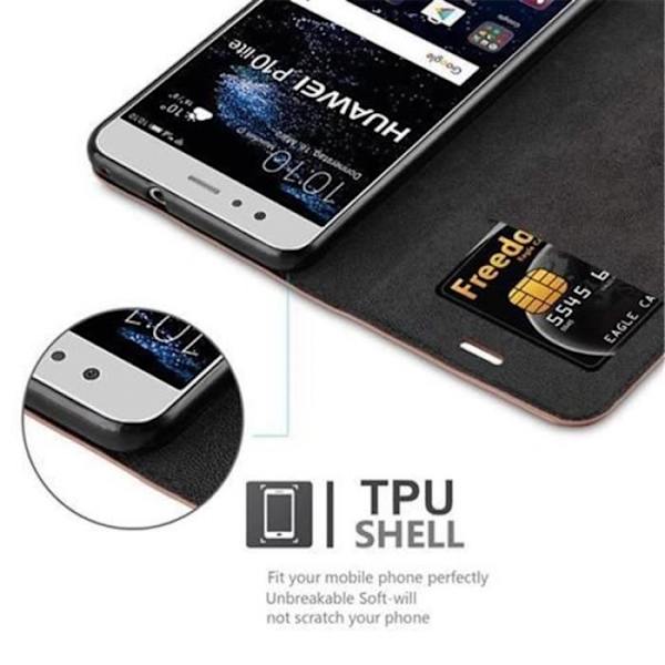 Huawei P10 LITE Fodral i MEDIUM BRUN från Cadorabo (INVISIBLE MAGNETIC CLOSURE Design) Helt skyddande fodral med flip flik