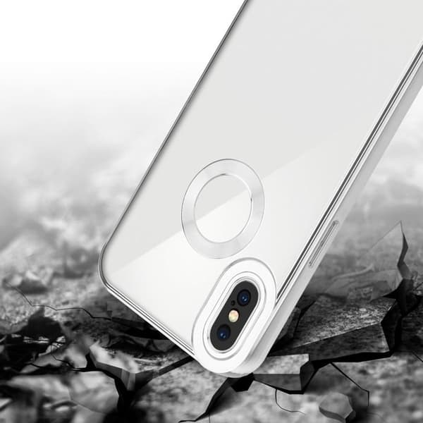 Transparent iPhone XS MAX-fodral - Silver Stötskydd Chrome Design Vit