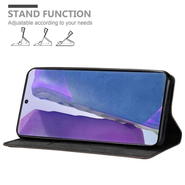 Fodral - CADORABO - Samsung Galaxy NOTE 20 - Kaffebrun - Magnetstängning - Stativfunktion kaffe brunt
