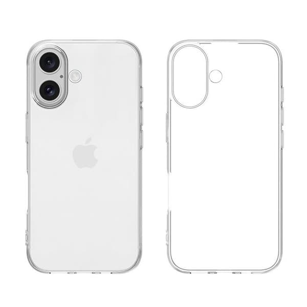 Transparent stötsäker silikonfodral för iPhone 16 PLUS Vit