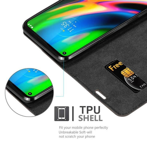 Telefonfodral - CADORABO - Motorola MOTO G9 PLUS - Kaffe brun - Magnetisk stängning - Ultra tunn kaffe brunt