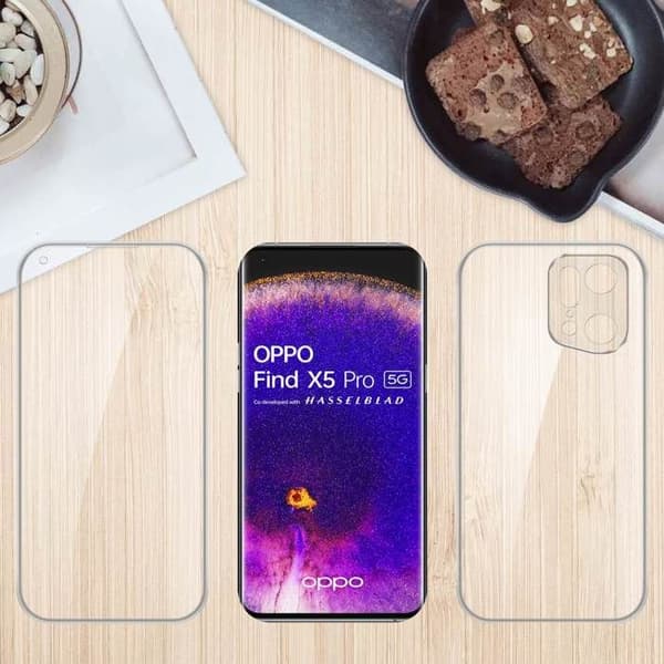 Transparent skal för Oppo FIND X5 PRO, hel skydd. Vit