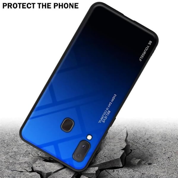 Coque - CADORABO - Samsung Galaxy A10e / A20e - BLÅ - SVART - Halkskyddande skydd MÖRKBLÅ