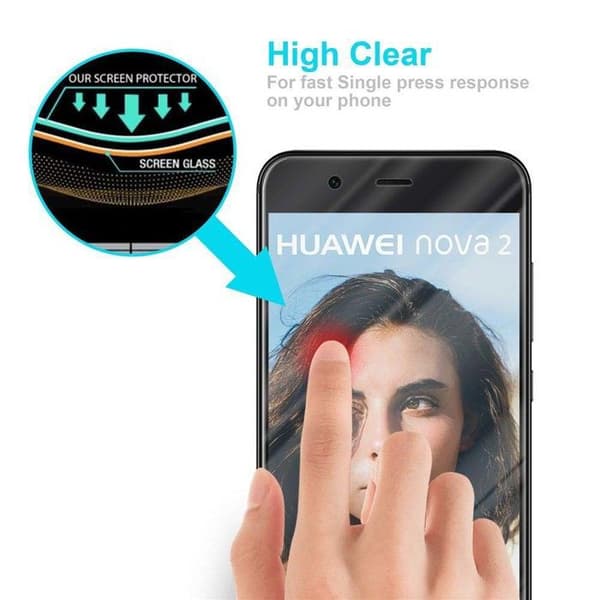 Härdat skärmskydd för Huawei NOVA 2 Vit