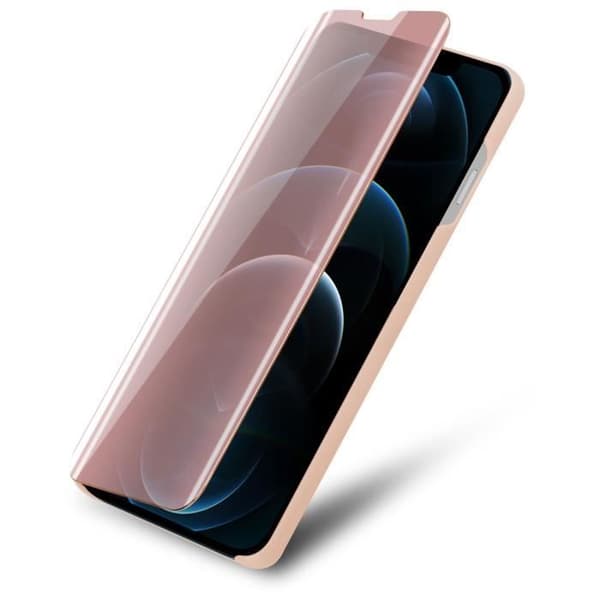 Coque för Apple iPhone 13 i KUNZIT ROSE Skyddstäckning med spegel Rosa