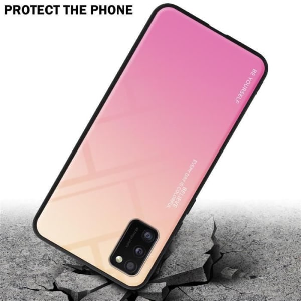 Fodral till Samsung Galaxy A41 Skal i GUL - ROSA Fodral Skyddsskydd tvåfärgad TPU