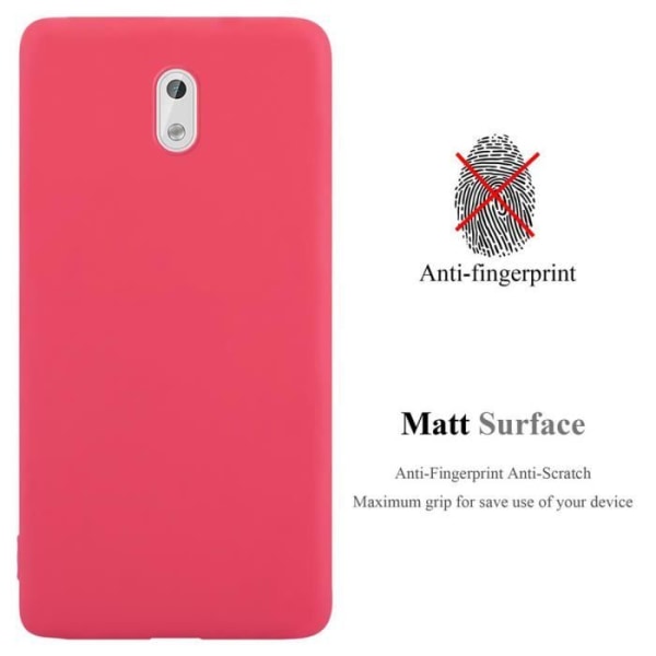 Fodral för Nokia 3 2017 i CANDY RED Cadorabo Cover Protection Silikon TPU-fodral