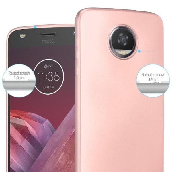 Cadorabo Fodral fungerar med Motorola MOTO Z2 i METALLIC ROSÉ GOLD - Stötsäker och reptålig TPU silikonhölje - Ultra Slim