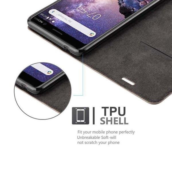 Etui för Nokia 7 PLUS Fodral i MÖRKBROWN brun