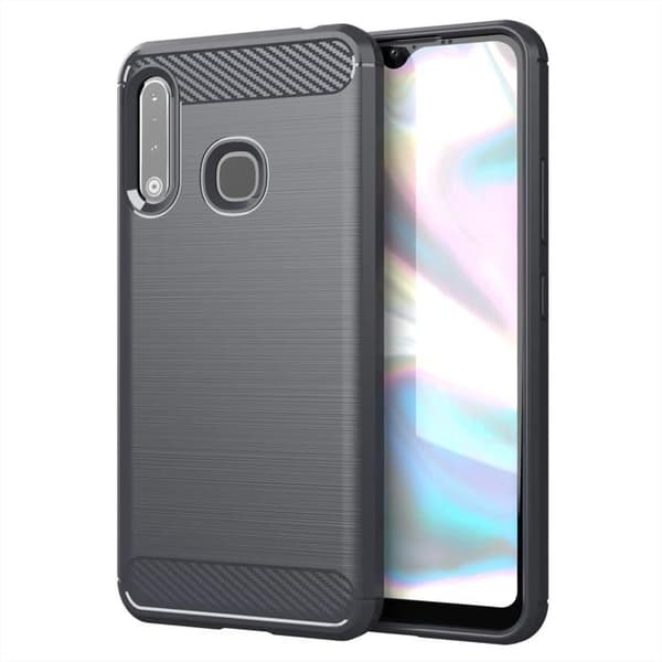 Skyddsfodral för Samsung Galaxy A70e BORSTAD GRÅ Kolfiberdesign Grå
