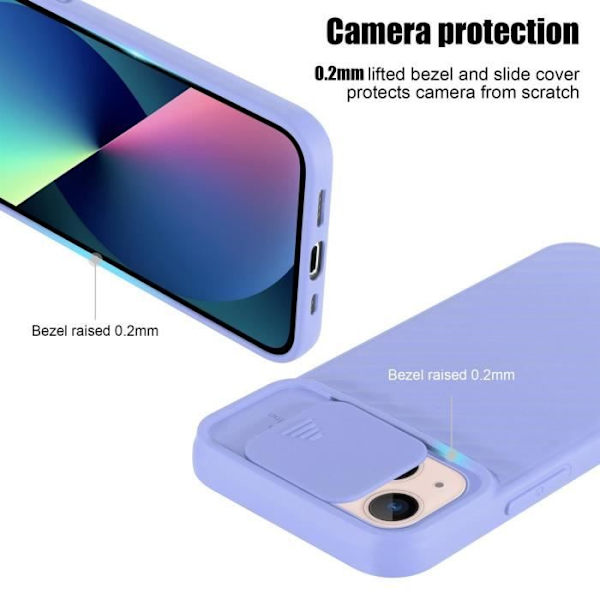 Cadorabo Fodral för Apple iPhone 13 i matt lila silikon TPU skal och kameraskydd Lila