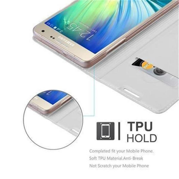 Samsung Galaxy A3 2015 (5) Fodral i KLASSIGT SILVER från Cadorabo (METALLIC MATT Design) Helt skyddsfodral med flipflik