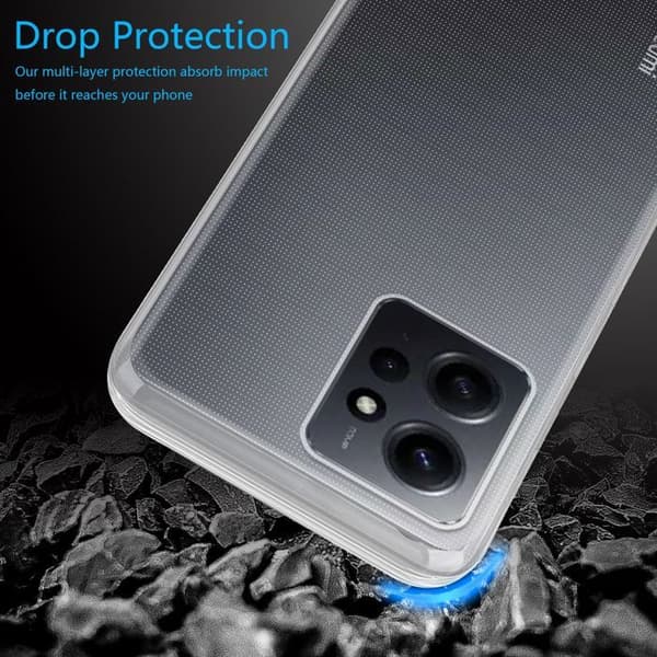 Transparent stötsäker silikonfodral för Redmi Note 12 4G Vit
