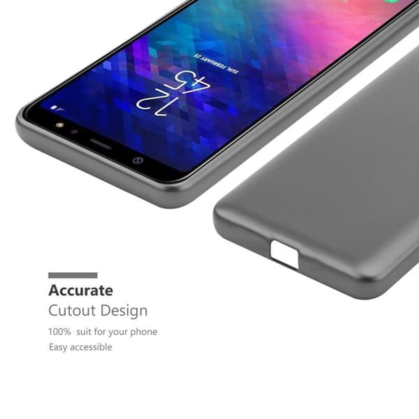 Skyddsfodral för Samsung Galaxy A6 PLUS 2018 Skyddsfodral i METALLISK GRÅ Matt Design Grå