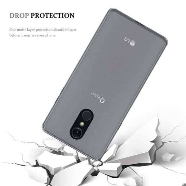 Transparent stötsäker silikonfodral för LG Q STYLUS Ros
