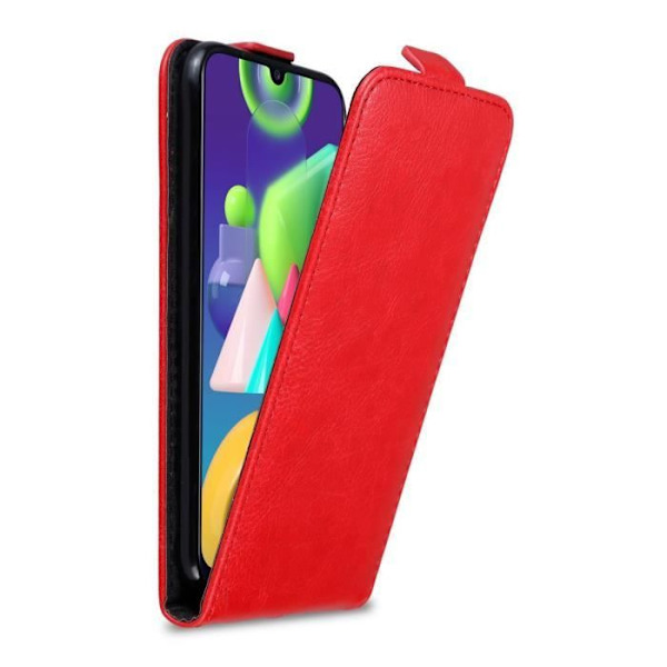 Coque - CADORABO - Samsung Galaxy M31 - Röd Äpple - Imiterat läder - Magnetisk flip Äppelrött
