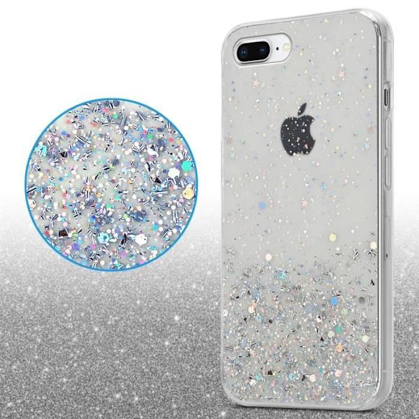 Fodral för Apple iPhone 7 PLUS / 7S PLUS / 8 PLUS Transparent fodral med glitterfodral Skyddande silikon TPU-hink