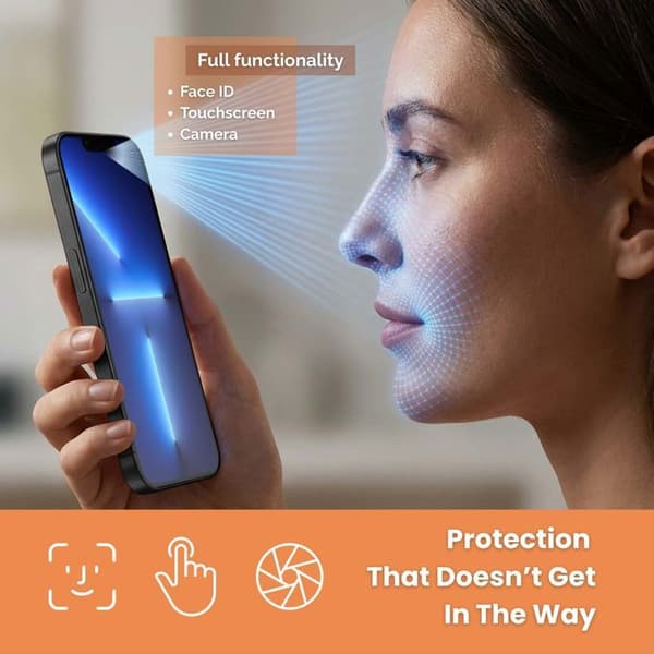 Härdat glas för iPhone 13 PRO MAX Skärmskydd Vit